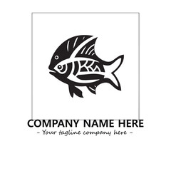 Fish silhouette logo company design vector illustration