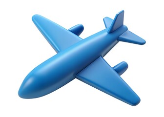 Modern 3D Plastic Plane Symbol for Travel Apps, Airline Logos, and Tourism Websites