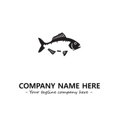 Fish silhouette logo company design vector illustration