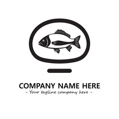 Fish silhouette logo company design vector illustration