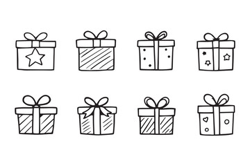 Gift line art