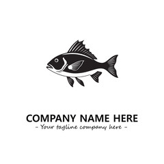 Fish silhouette logo company design vector illustration