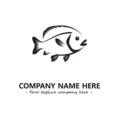 Fish silhouette logo company design vector illustration