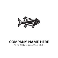 Fish silhouette logo company design vector illustration