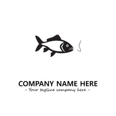 Fish silhouette logo company design vector illustration