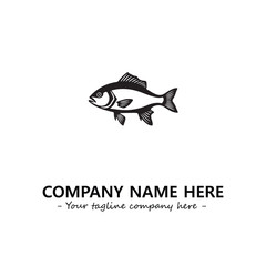 Fish silhouette logo company design vector illustration