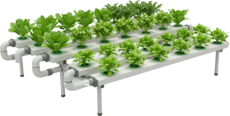 Hydroponic System Growing Leafy Greens and Herbs Modern Agriculture Technology