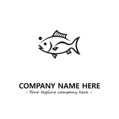 Fish silhouette logo company design vector illustration