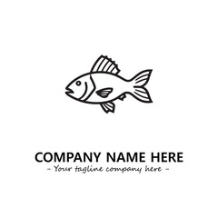 Fish silhouette logo company design vector illustration