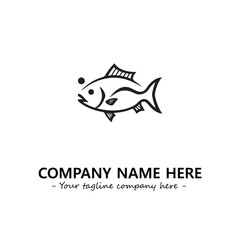 Fish silhouette logo company design vector illustration