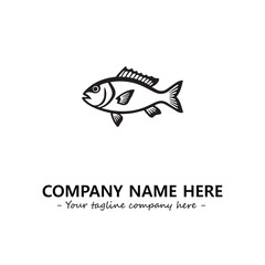 Fish silhouette logo company design vector illustration
