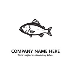 Fish silhouette logo company design vector illustration