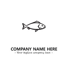 Fish silhouette logo company design vector illustration