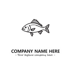 Fish silhouette logo company design vector illustration