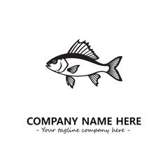 Fish silhouette logo company design vector illustration