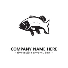 Fish silhouette logo company design vector illustration