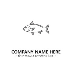 Fish silhouette logo company design vector illustration