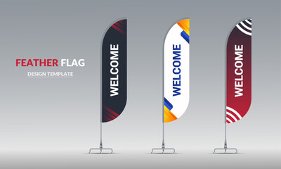 Corporate Business wave feather flag design