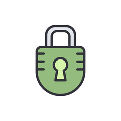 Stylized Green Padlock Symbol Representing Digital And Physical Security