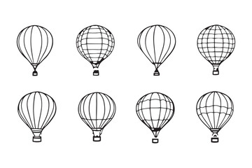 Fototapeta premium Hot Air Balloon line art 