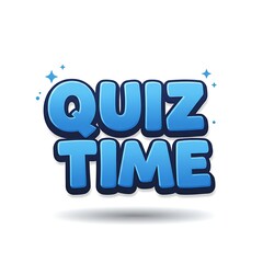 Quiz Time Blue Cartoon Text Illustration