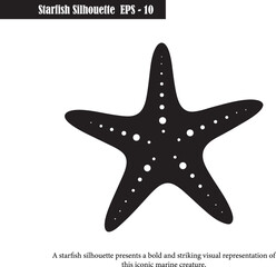 Obraz premium Black Starfish Silhouette – Bold Marine Life Icon