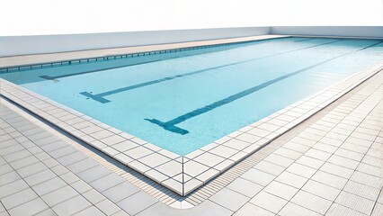 Obraz premium Isolated swimming pool with clear water on white background