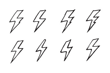 Lightening bolt line art 