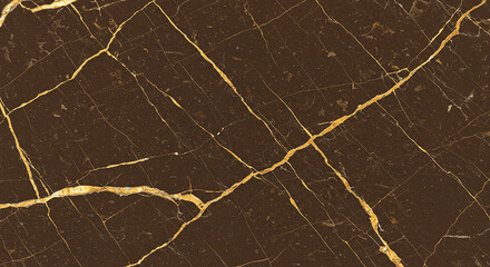 A dark brown marble surface with golden veins running across it in a diagonal pattern texture design