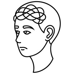 Mental Health Icon – Simple Vector Showing Depression and Burnout