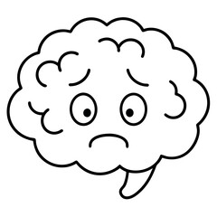 Mental Health Icon – Person Under Mental Pressure in Line Art