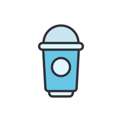 Stylized Illustration Of A Refreshing Iced Drink In A Plastic Cup
