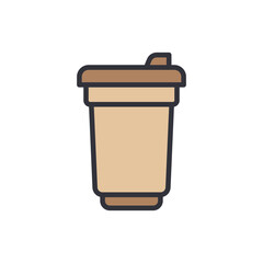 Stylized Coffee Cup Icon Illustration For Beverage And Drink Concept