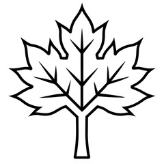 Maple Tree Outline Vector – Simple Line Drawing with Seasonal Appeal.