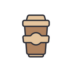 Stylized Illustration Of A Reusable Coffee Cup On Transparent Layout