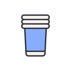 Stacked Disposable Cups Graphic Illustration On A Transparent Layout