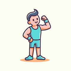 Fitness Mascot healthy icon for gym avatar, workout badge vector, power muscle illustration, bodybuilding logo design, dynamic sport character emblem, fit animal mascot, exercise cartoon artwork

