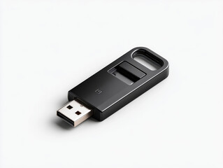 Black USB card reader with multiple slots for different memory cards, placed on plain white background, showcasing sleek and modern design for data transfer and storage