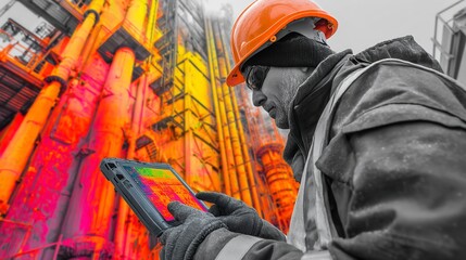 Thermal Imaging Inspection by Construction Worker Using Tablet