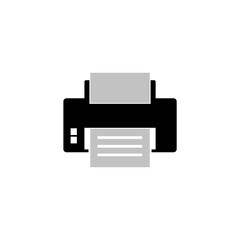 Printer flat icon isolated on white background