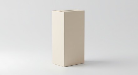 Naklejka premium Blank cream cardboard box mockup
