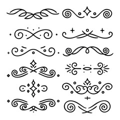 Vintage Style Swirls and Divider Line Ornaments