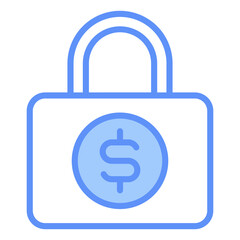 Protection Outline Blue Color Icon