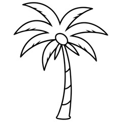 Minimalist Palm Tree Illustration – Clean Vector for Vacation Concepts