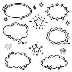 Speech Bubbles and Cloud Shapes with Comic Style Sketching