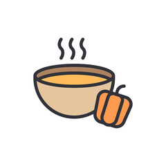 Cozy Fall Vibes With Pepper Soup And A Small Decorative Gourd