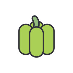 Vibrant Green Bell Pepper Icon With A Clean Vector Design