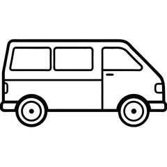 Minimalist Taxi Van Icon for Urban Transportation Solutions