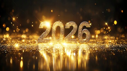 A simple and elegant 2026 typography in gold set again