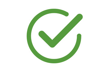 Green round check mark icon png file for web apps android website UI design